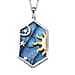 2 Piece Set -  Lapis Lazuli Rope Chain and Fancy Pendant in Two Tone Sterling Silver 23.58 Ct.