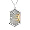 2 Piece Set -  Rainbow Moonstone Rope Chain and Fancy Pendant in Two Tone Sterling Silver 19.57 Ct.