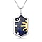 2 Piece Set -  Lapis Lazuli Rope Chain and Fancy Pendant in Two Tone Sterling Silver 23.58 Ct.