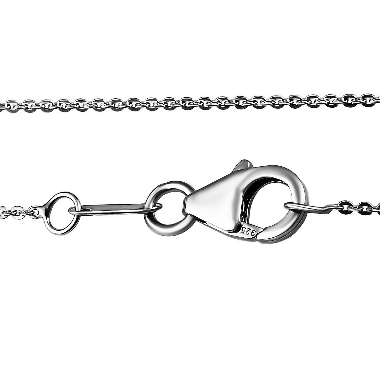 D'Joy Moissanite Floral Pendant with Chain (Size 20) in Platinum Overlay Sterling Silver 1.92 Ct, Silver Wt. 5.81 Gms.