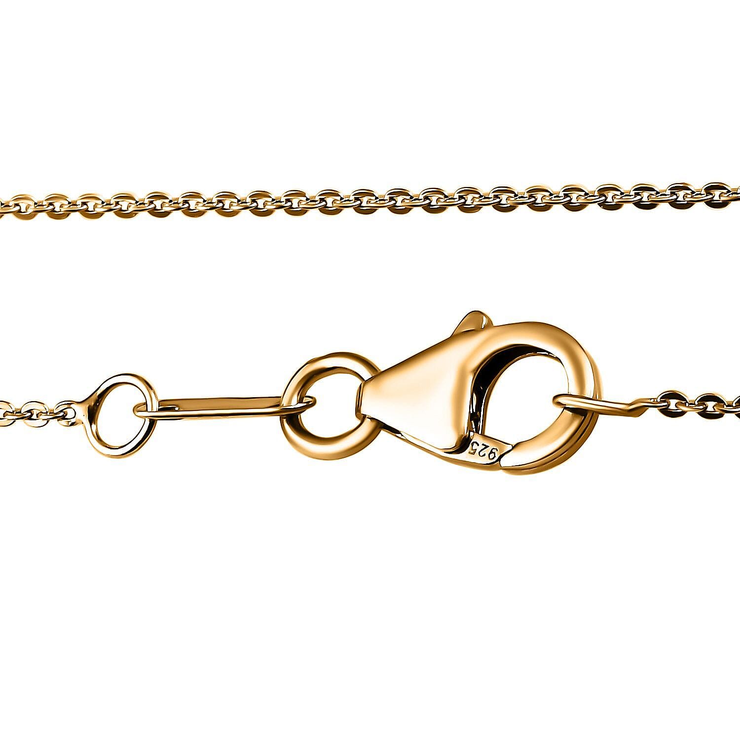 Moissanite Floral Pendant with Chain (Size 20) in 18K Vermeil Yellow Gold Plated Sterling Silver 1.99 Ct, Silver Wt. 5.52 Gms.