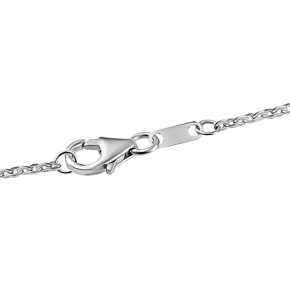 Moissanite Crescent Moon Pendant with Chain (Size- 20) with Lobster Clasp in Platinum Overlay Sterling Silver