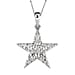  Moissanite Star Pendant with Chain (Size- 20) With Lobster Clasp in Platinum Overlay Sterling Silver 1.71 Ct.