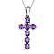 Ethiopian Opal Cross Pendant with Chain (Size 20 Inch) in Platinum Overlay Sterling Silver
