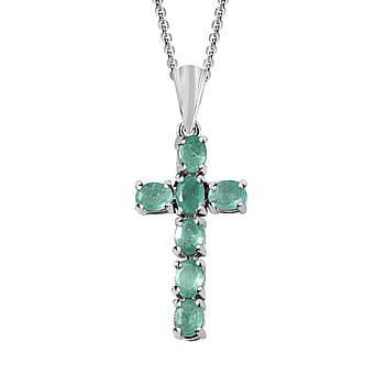 https://tjcuk.sirv.com/Products/42/0/4202881/Zambian-Emerald-Cross-Pendant-with-Chain-Size-20-in-Platinum-Overlay-S_4202881.jpg?w=342&h=342