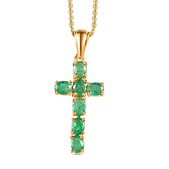 https://tjcuk.sirv.com/Products/42/0/4202882/Zambian-Emerald-Cross-Pendant-with-Chain-20-With-Lobster-Clasp-in-18K-_4202882.jpg?w=342&h=342