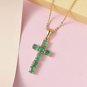 https://tjcuk.sirv.com/Products/42/0/4202882/Zambian-Emerald-Cross-Pendant-with-Chain-20-With-Lobster-Clasp-in-18K-_4202882_2.jpg?w=342&h=342
