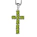 Sleeping Beauty Turquoise Cross Pendant with Chain (Size 20 Inch) in Platinum Overlay Sterling Silver
