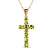 African Amethyst Cross Pendant with Chain (Size 20 Inch) in Vermeil YG Sterling Silver