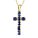 African Amethyst Cross Pendant with Chain (Size 20 Inch) in Vermeil YG Sterling Silver
