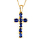 Tanzanite Cross Pendant with Chain in 18K Vermeil Yellow Gold Plated  Sterling Silver