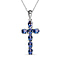 African Ruby Cross Pendant with Chain (Size 20 Inch) in Platinum Overlay Sterling Silver