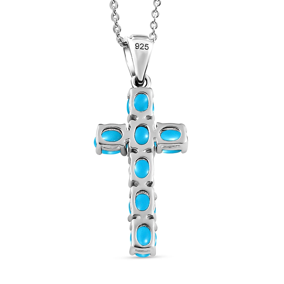 Turquoise and clearance silver cross necklace