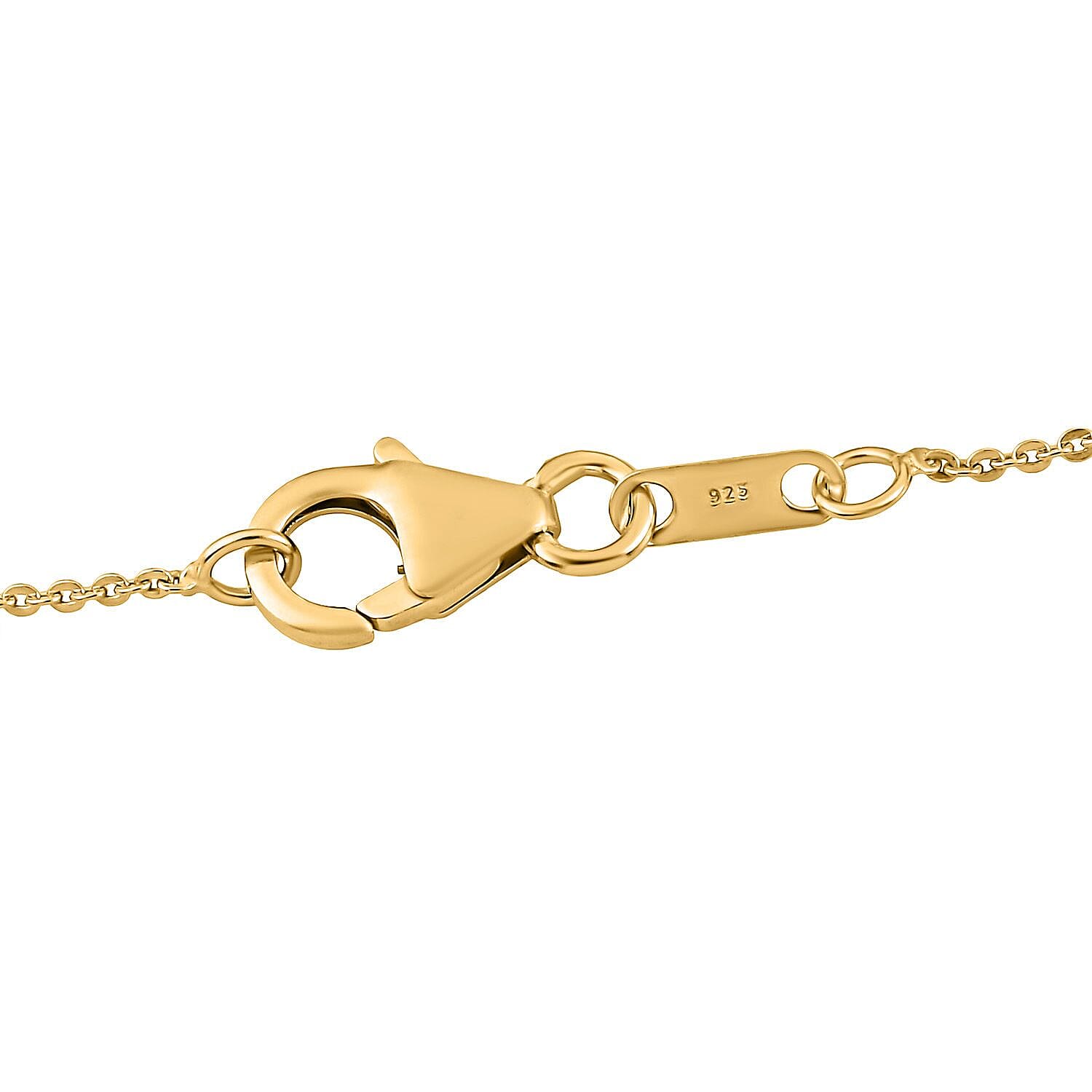 Rainbow Sapphire and Natural Zircon Pendant with Chain (Size 20) in 18K Vermeil Yellow Gold Plated Sterling Silver 1.03 Ct.