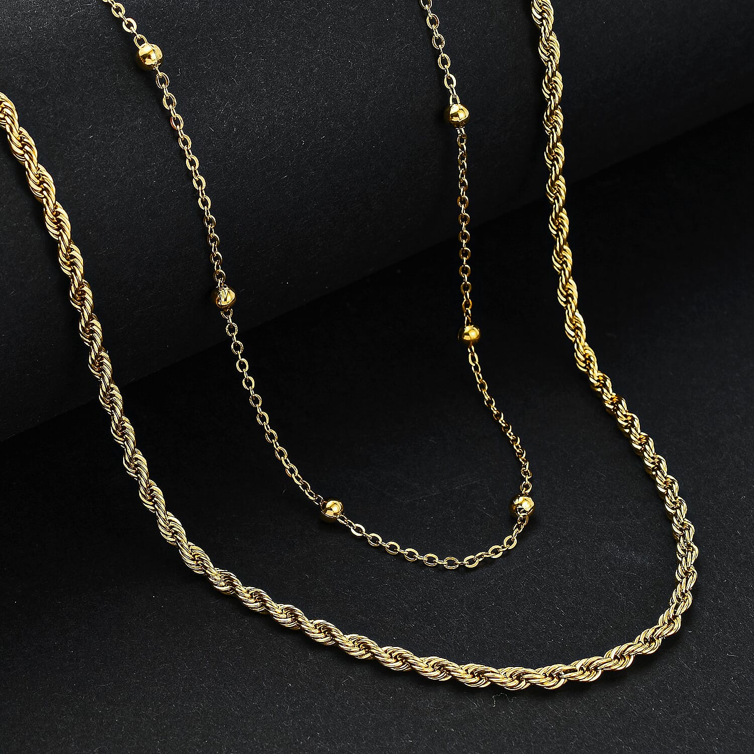 Set of 2 -  NecklaceE Pure White Stainless Steel