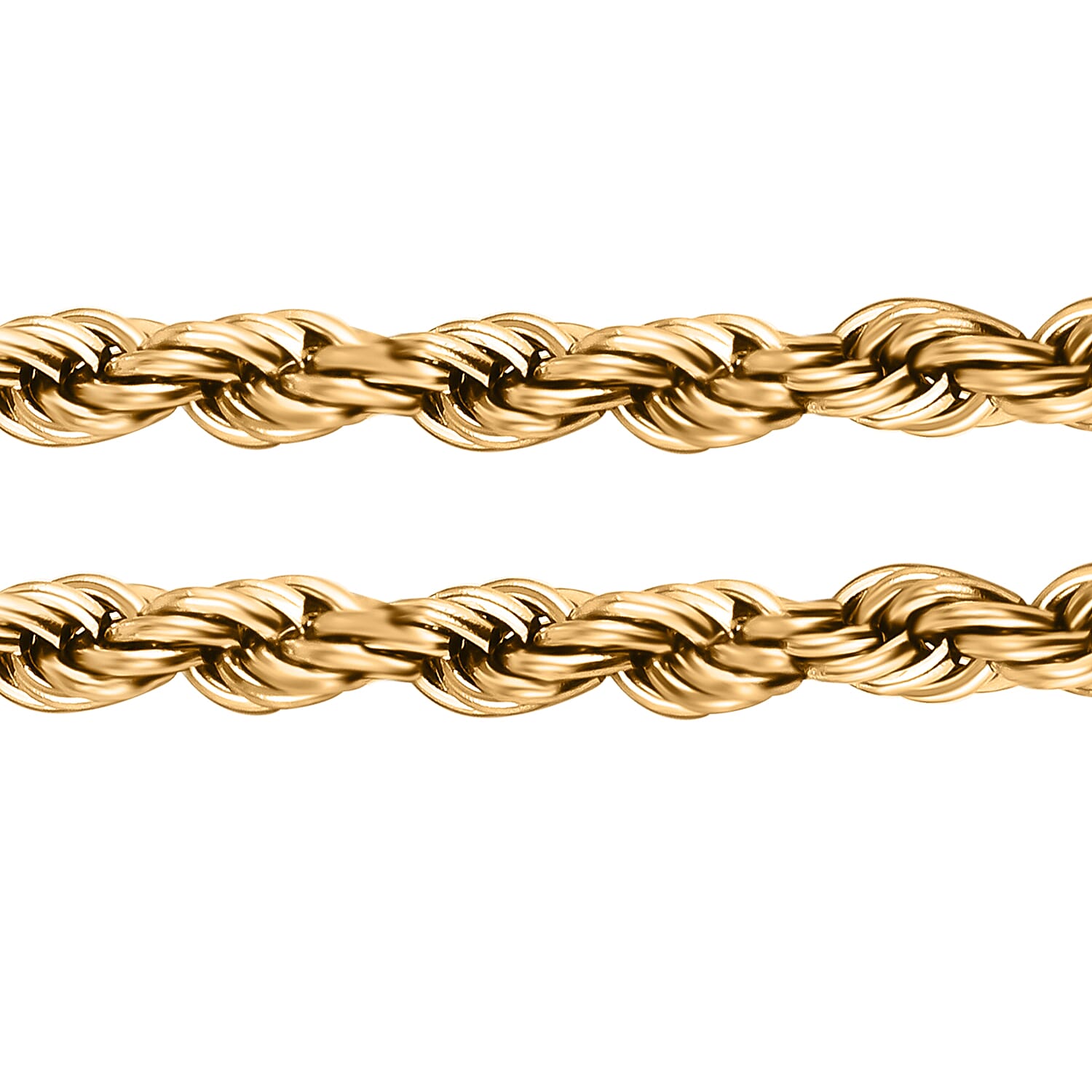 Set of 2 - Paperclip & Rope Necklace in Yellow Plated (Size 22-2 Ext.)