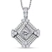 Moissanite Pendant with Chain (Size 20) Platinum Overlay Sterling Silver 1.95 Ct, Silver Wt 5.82 Gms