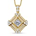 Moissanite Pendant with Chain (Size 20) Vermeil Yellow Gold Overlay Sterling Silver 1.95 Ct, Silver Wt 5.97 Gms