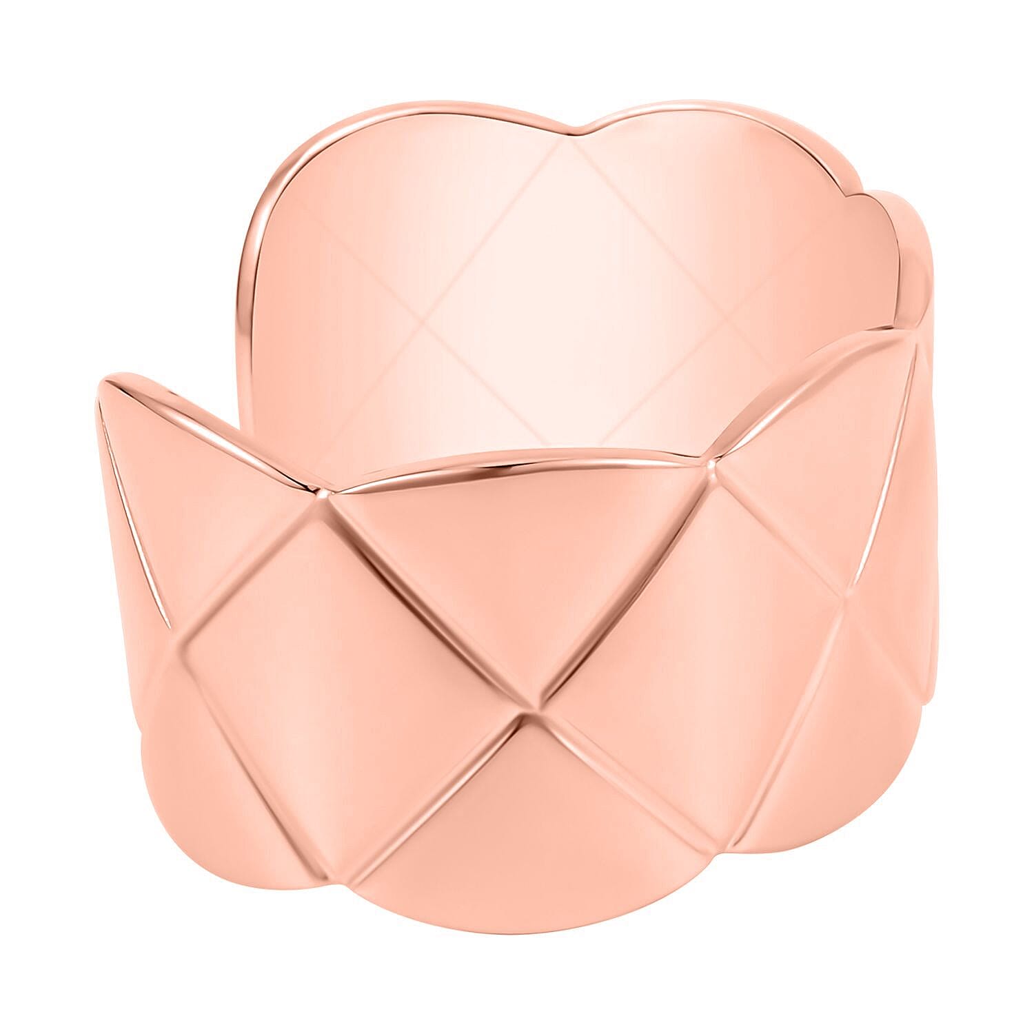 2 Piece Set - Cuff Bangle (Size 7.25) and Earrings in Rose Gold Tone