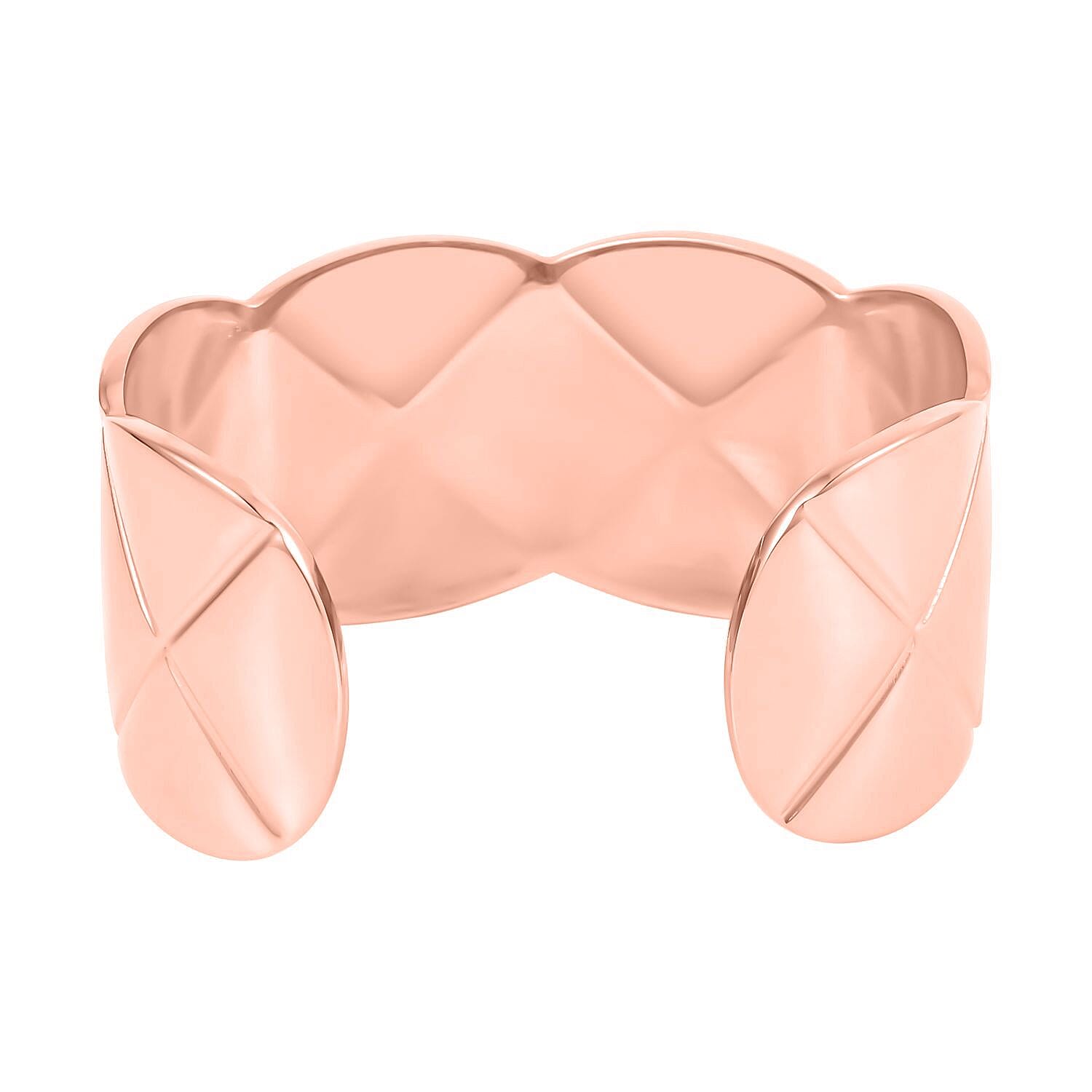 2 Piece Set - Cuff Bangle (Size 7.25) and Earrings in Rose Gold Tone