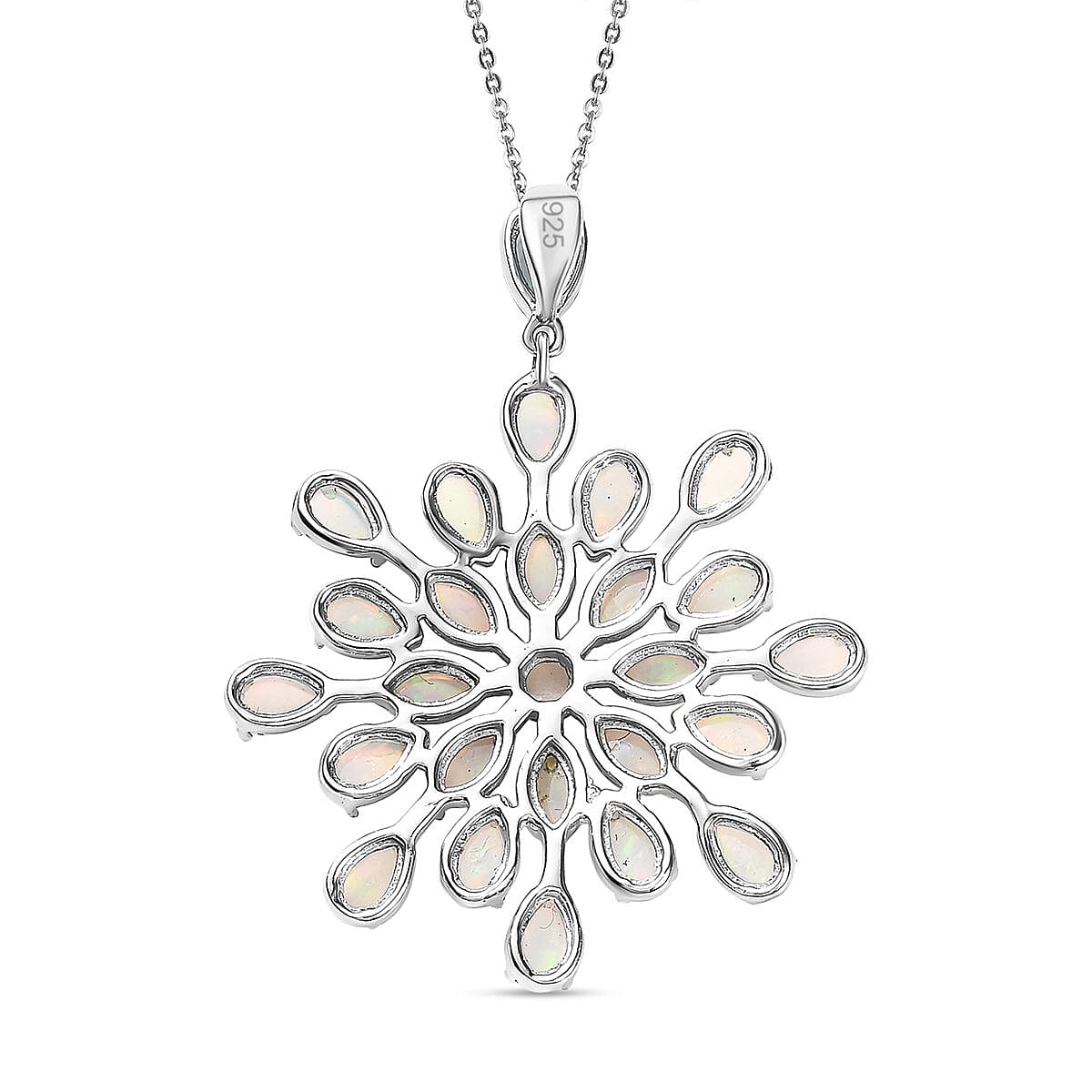Ethiopian Welo Opal Pendant with Chain in Platinum Overlay Sterling Silver 3.92 Ct, Silver Wt 7.86 GM