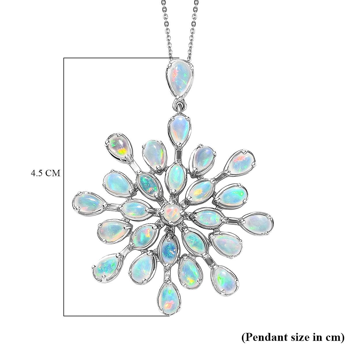 Ethiopian Welo Opal Pendant with Chain in Platinum Overlay Sterling Silver 3.92 Ct, Silver Wt 7.86 GM