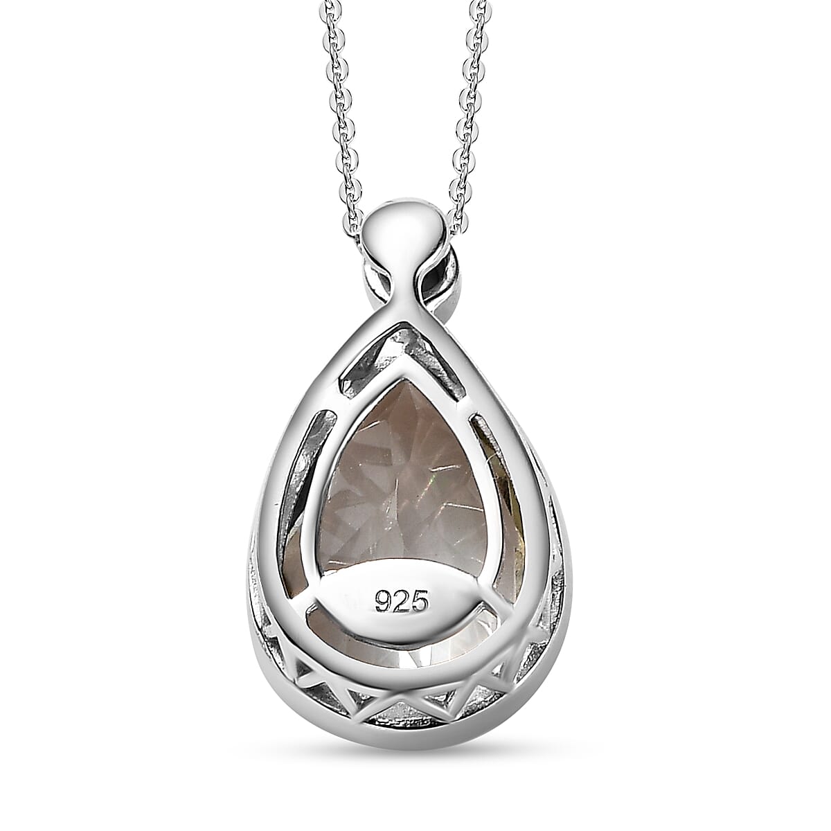 Prasiolite and Green Sapphire Pendant with Chain (Size 20) in Platinum Overlay Sterling Silver 4.87 Ct.