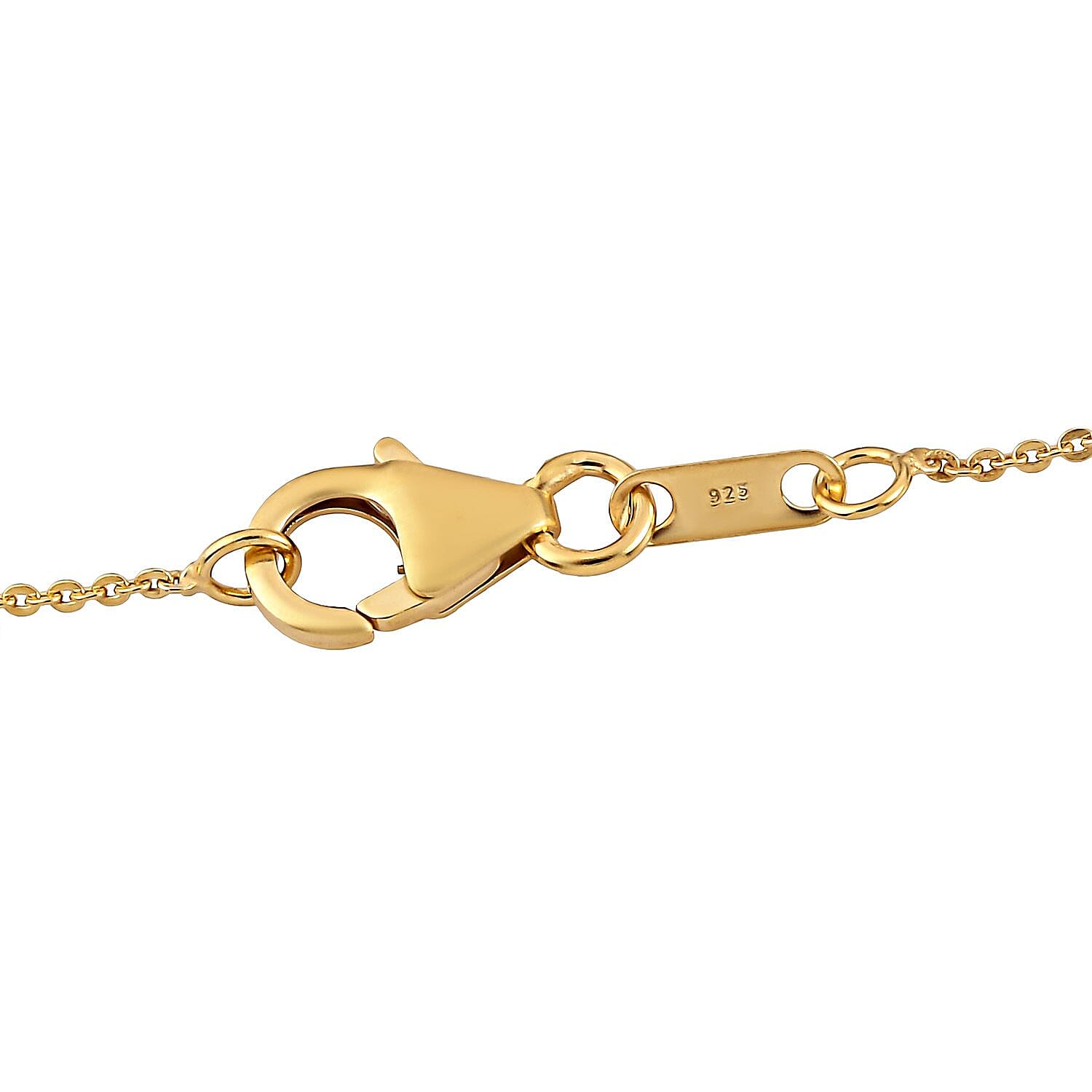 Orange Sapphire, Multi Sapphire & Natural Zircon Dream Catcher Pendant with Chain (Size - 20) in 18K Vermeil Yellow Gold Plated Sterling Silver 1.64 Ct.