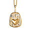 Waterproof Heart Pendant with Chain (Size 20) in 18K Vermeil Yellow Gold Plating Sterling Silver Wt. 5.8 Gms