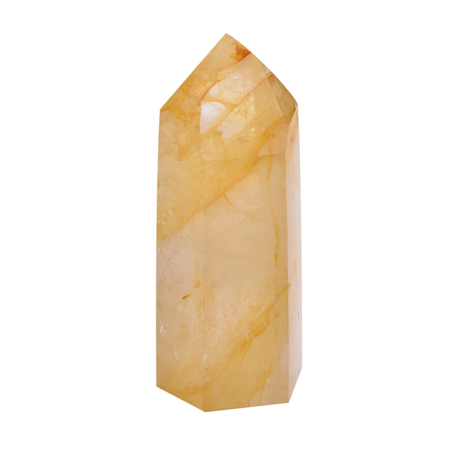 Tucson Rare Finds - Natural Polished Hematoid Golden Crystal Quartz Point Figurine - 2250 Ct.