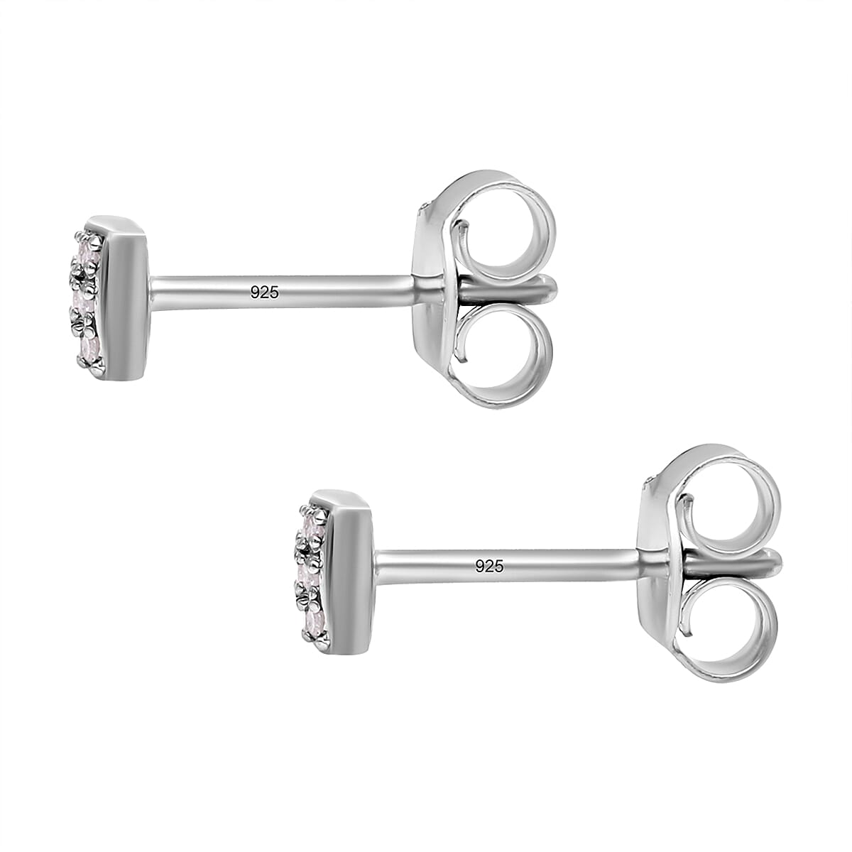 2 Piece Set - Diamond Earrings & Pendant with Chain (Size 18) in Platinum Overlay Sterling Silver