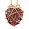 GP Amore Heart Collection - Rhodolite Garnet and Natural Zircon Pendant with Chain (Size 20) in 18K Vermeil Yellow Gold Plated Sterling Silver 8.19 Ct, Silver Wt. 10.06 Gms