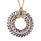 Tanzanite & Natural Zircon Olive Branch Pendant with Chain (Size 20) in 18K Vermeil Yellow Gold Plated Sterling Silver 4.18 Ct