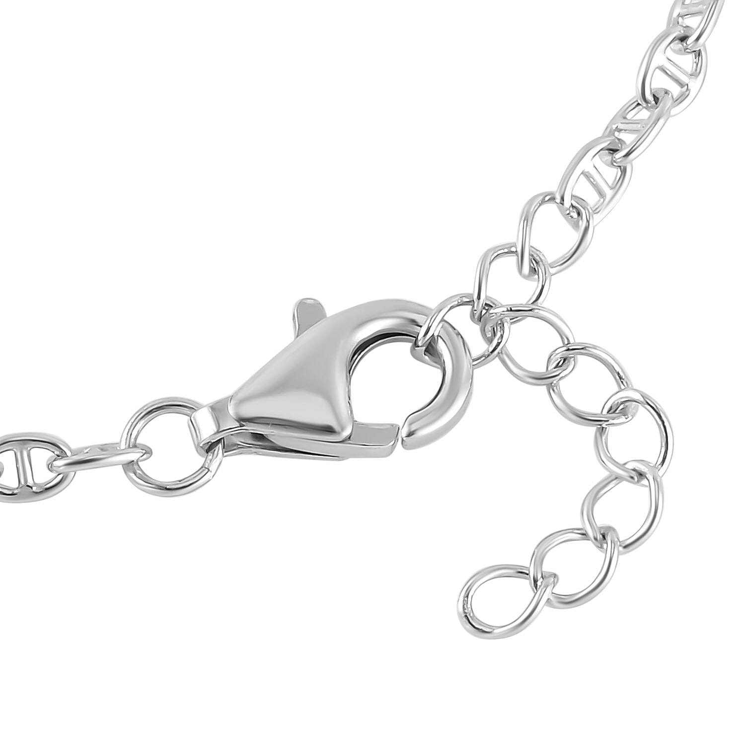 White Baroque Pearl Bracelet (Size 7-1 Inch Ext.) and Pendant in Rhodium Overlay Sterling Silver