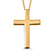 Waterproof Cross Pendant with Chain (Size 20) in 18K Vermeil Yellow Gold Plating Sterling Silver