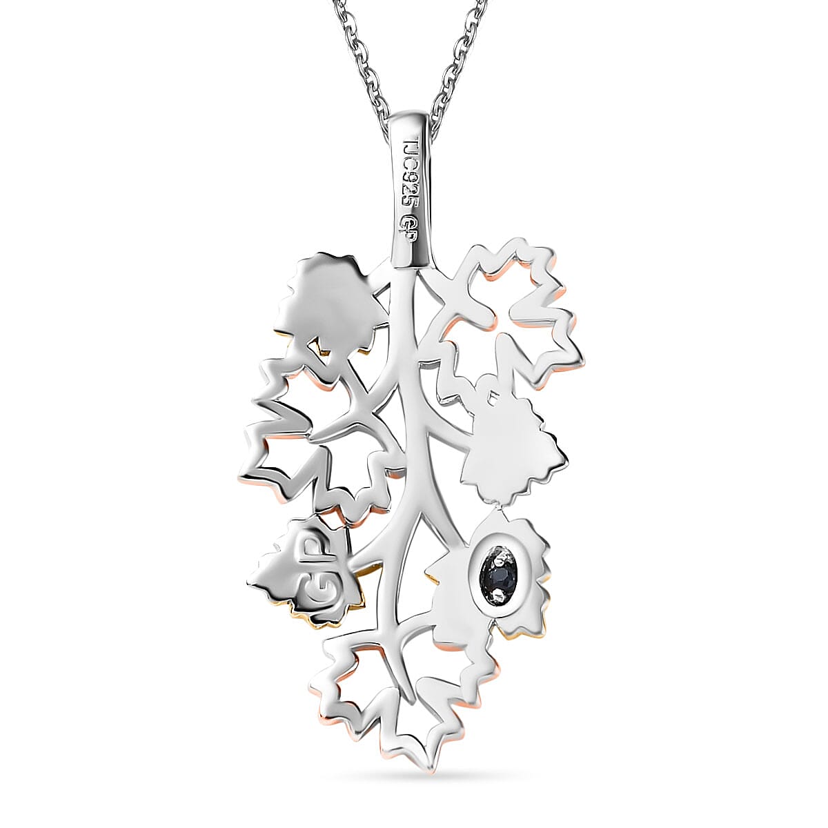 GP Maple Leaf Collection - Leaf Pendant with Chain (Size 20) in 18K Vermeil Yellow & Rose Gold Plated and Platinum Overlay Sterling Silver GP Maple Leaf Collection - Leaf Pendant with Chain (Size 20) in 18K Vermeil Yellow & Rose Gold Plated and Platinum Overlay Sterling Silver
