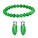 One Time Deal- AAA Red Jade Beads Bracelet and Hoop Earrings in Rhodium Overlay Sterling Silver 128.50 Ct