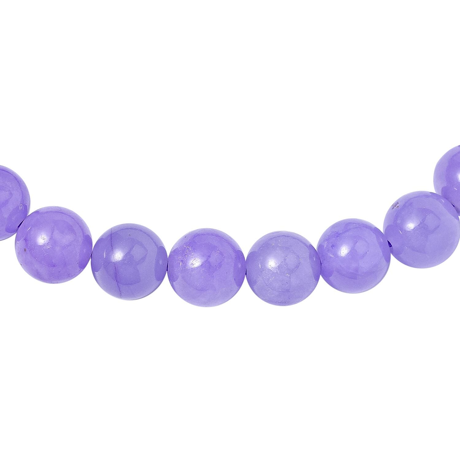 One Time Deal- AAA Purple Jade Beads Bracelet and Hoop Earrings in Rhodium Overlay Sterling Silver 123.60 Ct