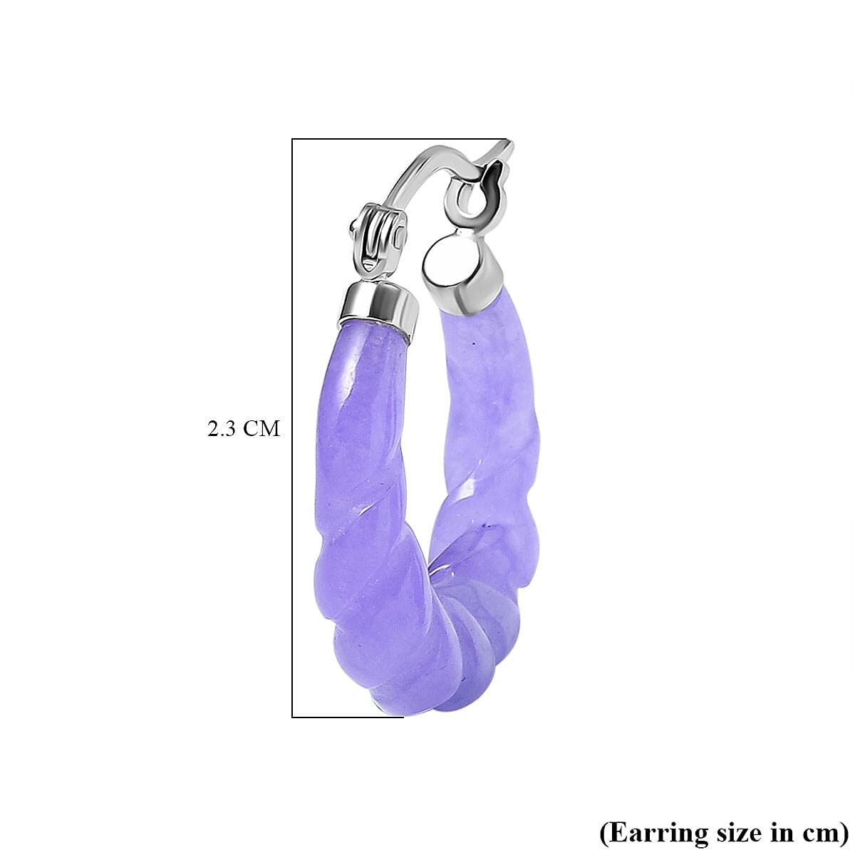 One Time Deal- AAA Purple Jade Beads Bracelet and Hoop Earrings in Rhodium Overlay Sterling Silver 123.60 Ct