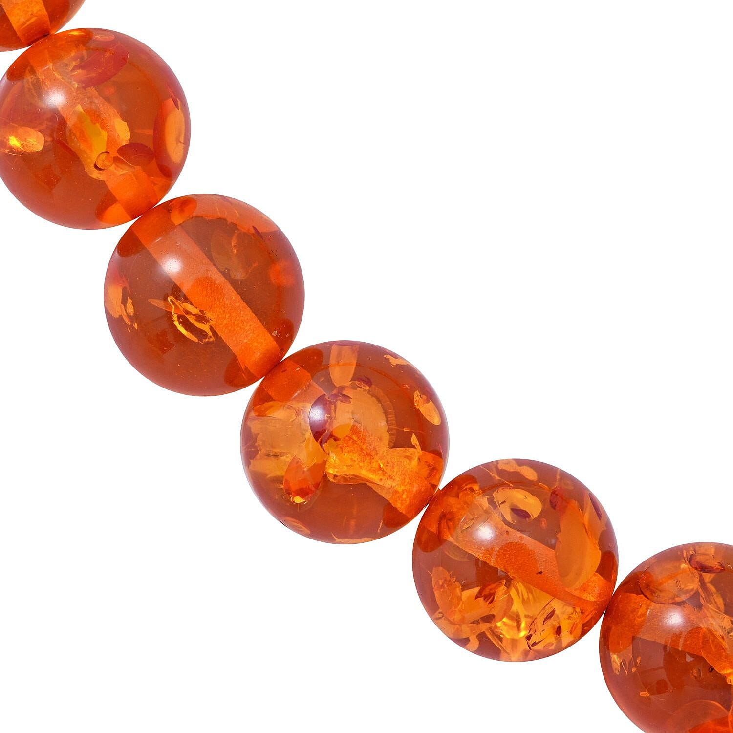 Natural Baltic Amber Beads Necklace (Size - 20 ) and Beads Pendant  in Rhodium Overlay Sterling Silver