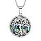 Blue Sandstone Tree of Life Pendant with Chain (Size 20)