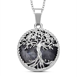 Blue Sandstone Tree of Life Pendant with Chain (Size 20)