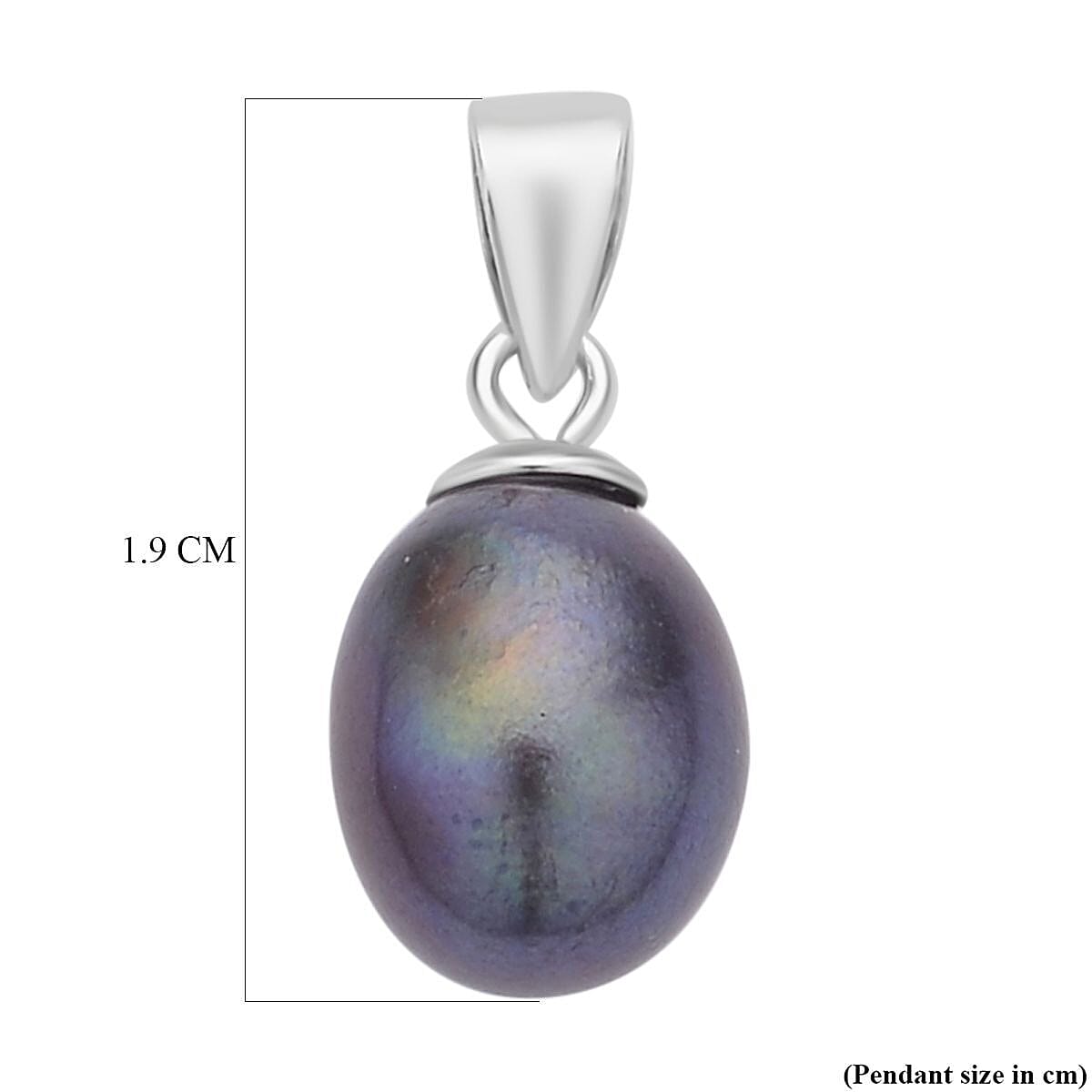 2 Piece Set -  Fresh Water Peacock Pearl Pendant (With Clasp) and Lever Back Earrings in Rhodium Overlay Sterling Silver 9.990 Ct.