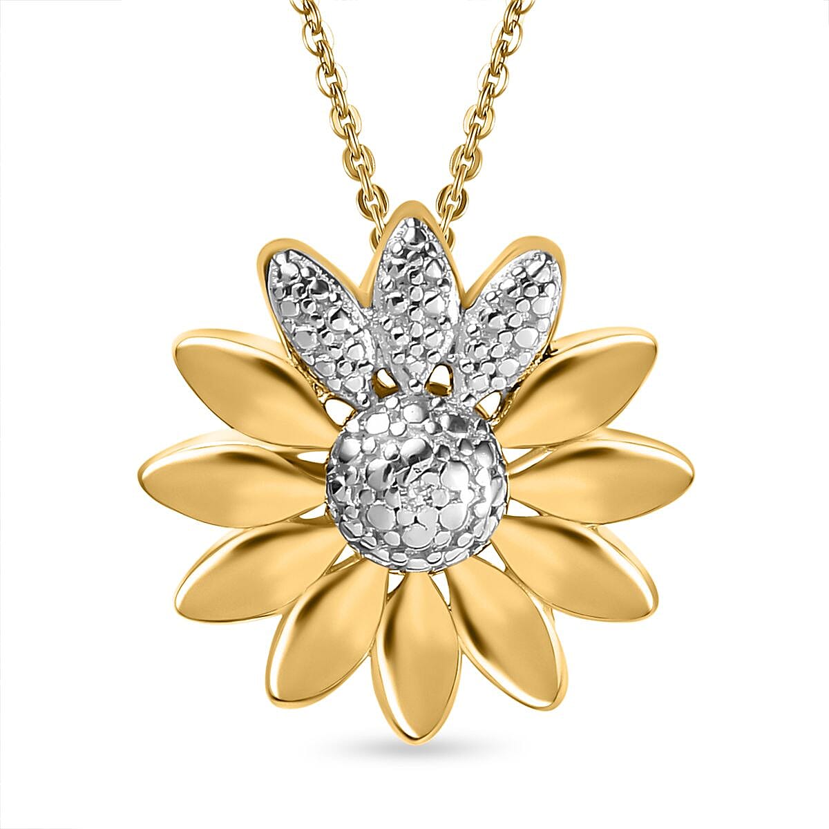 White Diamond Pendant with Chain (Size 20)  Sterling Silver  0.010  Ct.