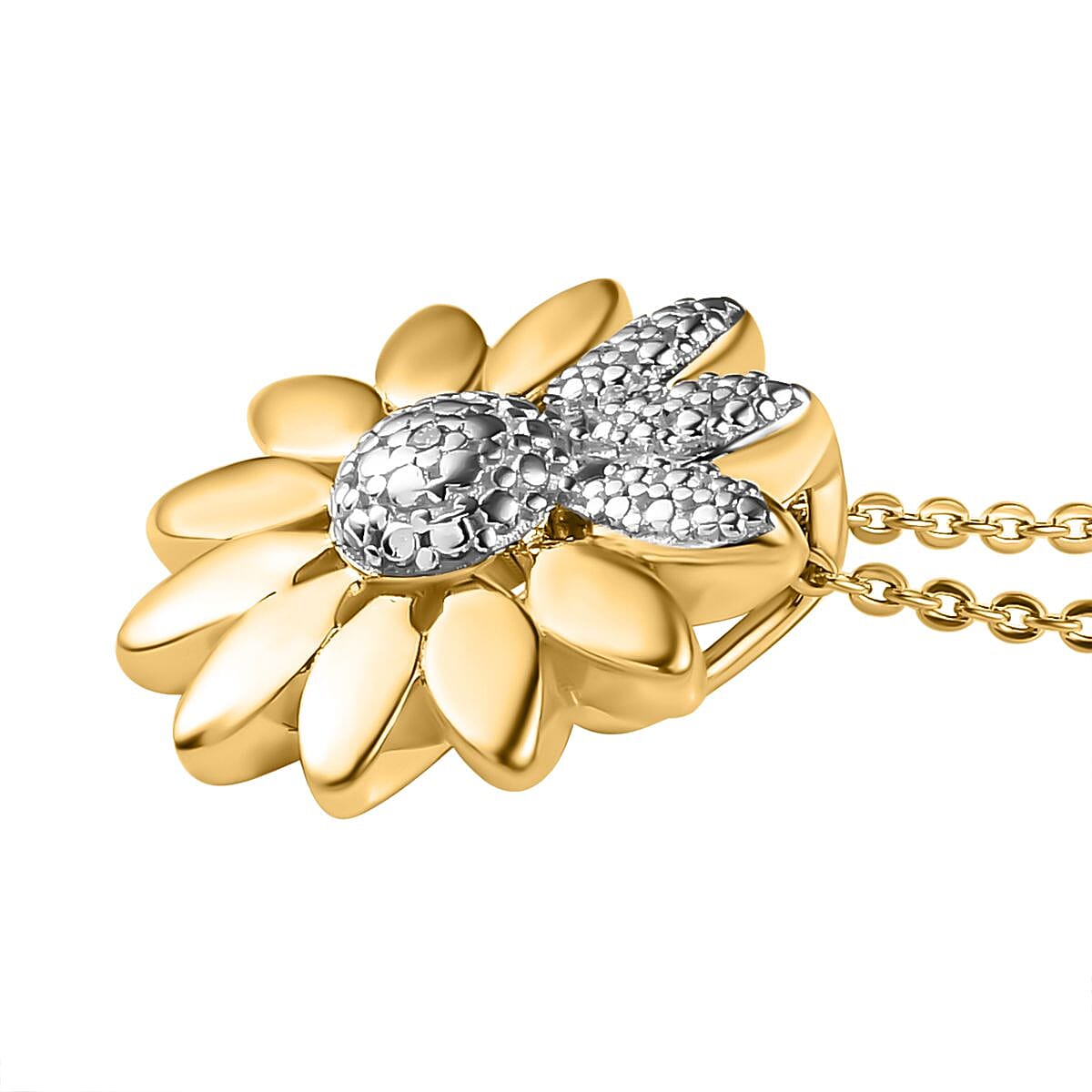 White Diamond Pendant with Chain (Size 20)  Sterling Silver  0.010  Ct.