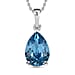Vintage Rose Finest Austrian Crystal Platinum Overlay Sterling Silver Solitaire Pendant with Chain (Size 20).