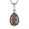Light Blue Austrian Crystal Platinum Overlay Sterling Silver Solitaire Pendant with Stainless Steel Chain 4.85 Ct.