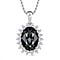Silver Night Finest Austrian Crystal Platinum Overlay Sterling Silver Halo Pendant with Chain (Size 20) 6.30 Ct, Silver Wt. 5.43 Gms