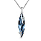 Montana Finest Austrian Crystal Platinum Overlay Sterling Silver Solitaire Pendant with Stainless Steel Chain (Size 20)