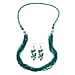 3 Piece Set - White Crystal, Green Crystal Necklace and Earring 0.05ct 0.050 Ct.